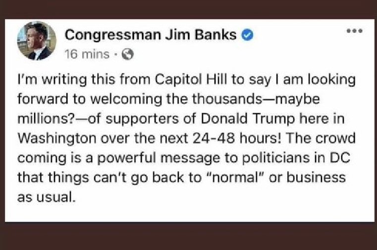 Annette72424057's tweet photo. @RepJimBanks You call 01-06-21 a sham.  Are you guilty and fearful of what the in depth investigation will find.  ⚖.  Get ready for a bumpy ride. https://t.co/aCmvyPjH70