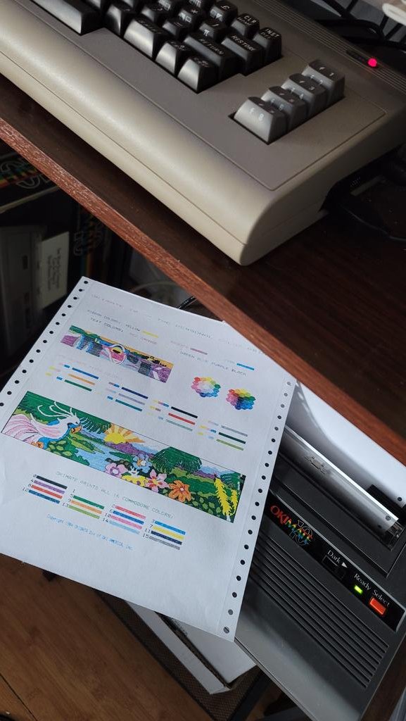 KahanaEarl's tweet photo. That fresh ribbon smell 🤓❤🖨🌈 #Commodore64 #Okidata #Okimate https://t.co/yl6bxpv8FE
