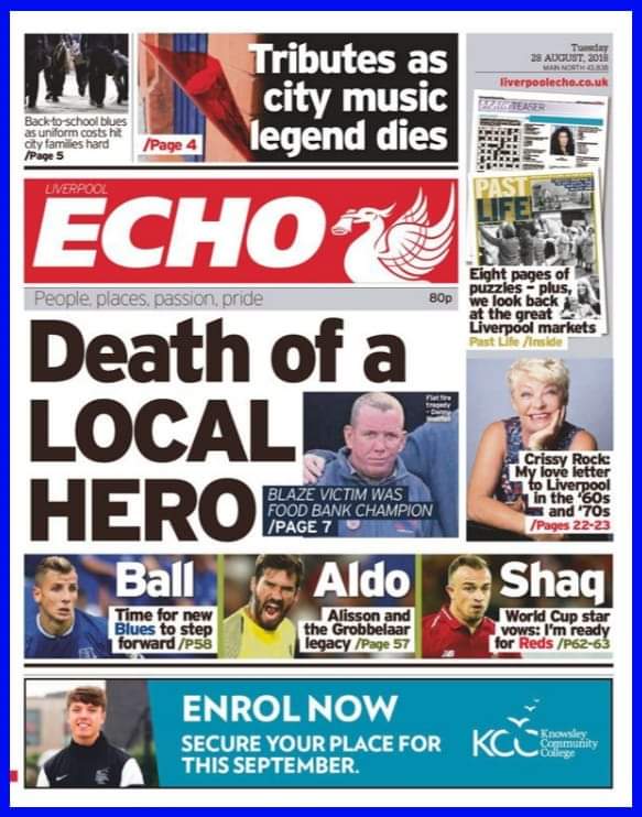 Dave Kelly #RightToFood (@davefckelly) on Twitter photo Three years ago I was travelling home from an away game & heard on the Radio that their had been a fatality in a house fire in Old Swan. Little did we know....
Danny was one of <a href="/SFoodbanks/">FANS SUPPORTING FOODBANKS #RightToFood</a> volunteers RIP Dan, still fondly remembered by us all Three years ago I was travelling home from an away game & heard on the Radio that their had been a fatality in a house fire in Old Swan. Little did we know....
Danny was one of <a href="/SFoodbanks/">FANS SUPPORTING FOODBANKS #RightToFood</a> volunteers RIP Dan, still fondly remembered by us all