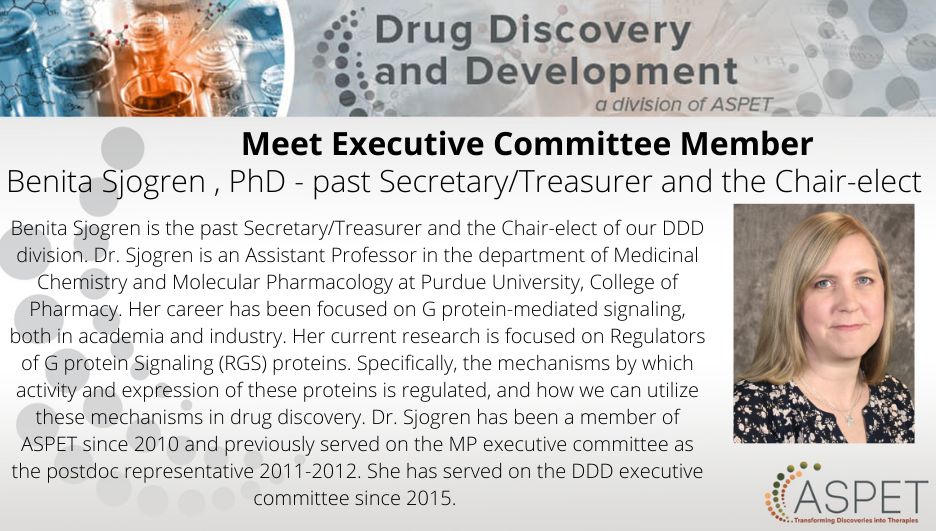 ASPET's tweet photo. We are very proud that Dr. Benita Sjogren @SjogrenLab is our #ASPETDDD Executive Committee Member. Here you can learn more about her research -> https://t.co/qTZpt3qtIJ https://t.co/w8FKJqPeNv
