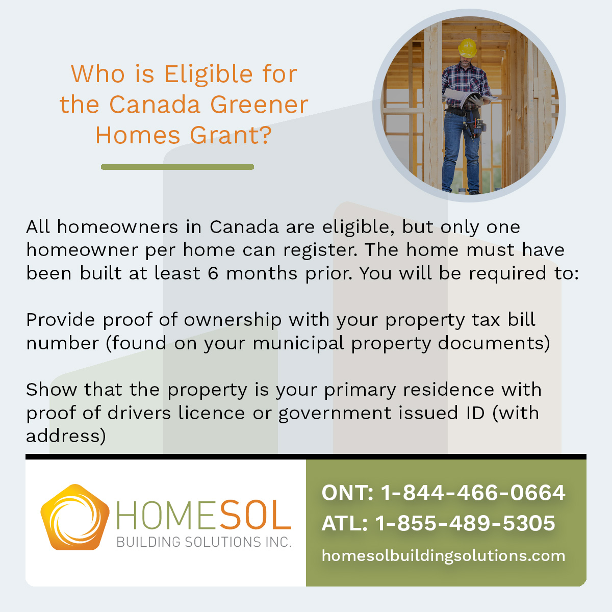 HomesolBuilding's tweet photo. Before you can apply to the Greener Homes Grant, you must first be eligible. But what are the requirements? Find out and learn more on our new website!
#PassiveHouse #Canada #Homesol #NetZero #HomesolBuildingSolutions #EnergyAdvisors #EnergyStar #EnerGuide #GreenerHomesGrant https://t.co/APSQFhTmME