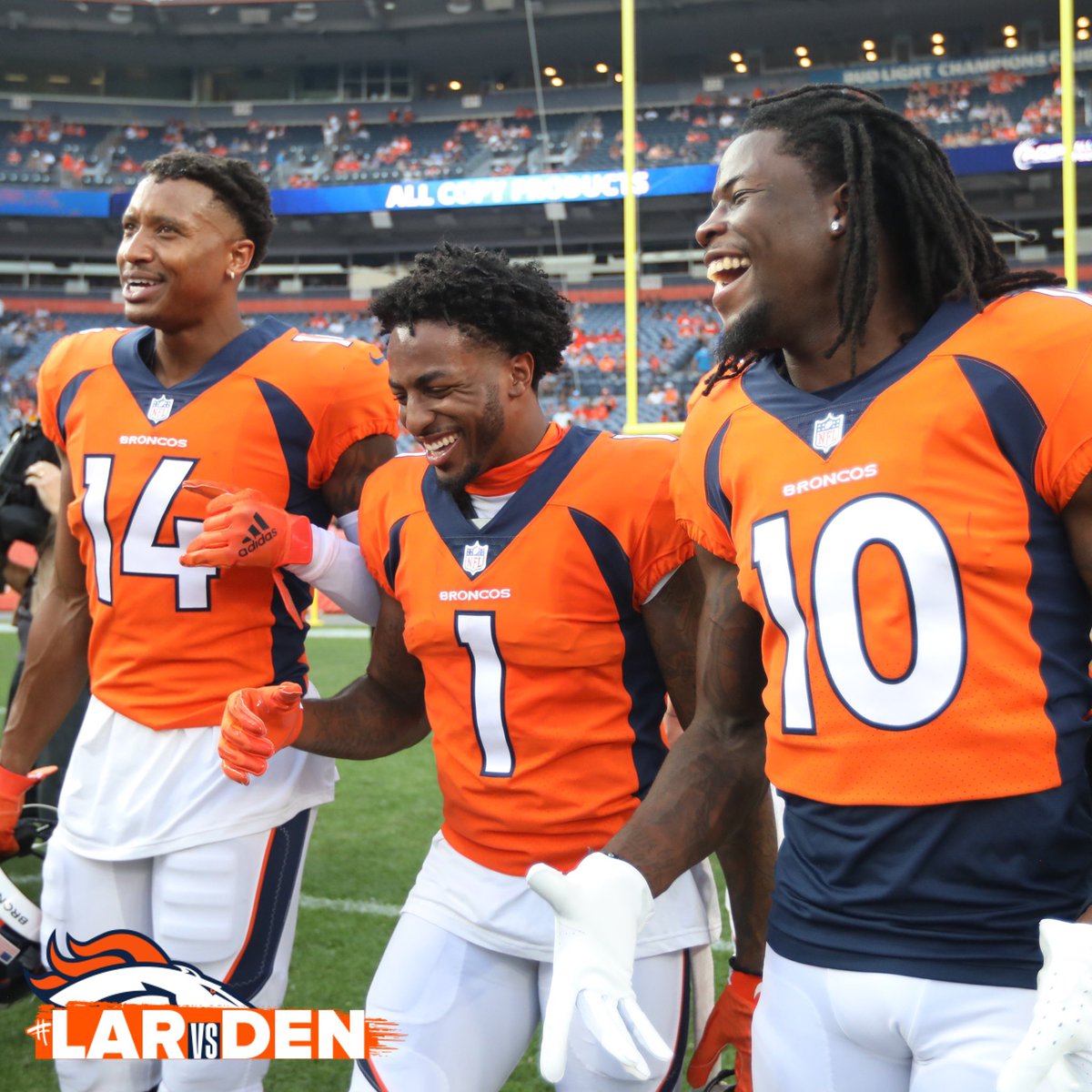 Broncos's tweet photo. This trio. 🤩 https://t.co/IiXhvxnhbB