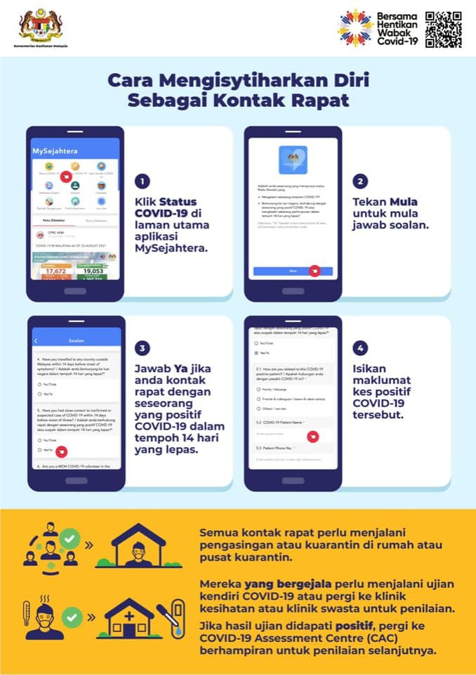 Mygcc S Tweet Makluman Bagaimana Mengisytiharkan Diri Anda Sebagai Kontak Rapat Menggunakan Mysejahtera Sumber Tanyasiti Mygcc Mampu Jpm Trendsmap