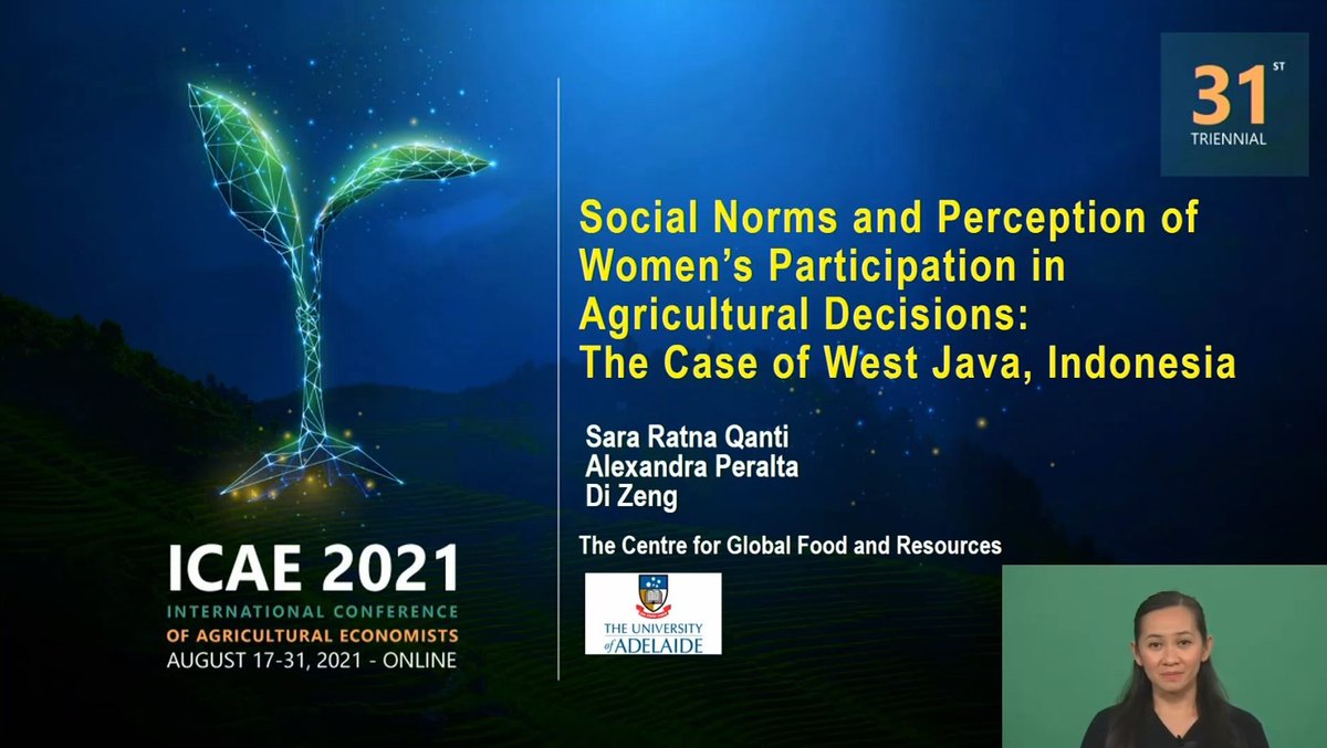 Today I am going to present at #ICAE21
Contributed paper Session Gender 10: Social Networks and Norms and Women Empowerment.

Watch my 3 Minute Thesis video for the highlights:
vimeo.com/575614082