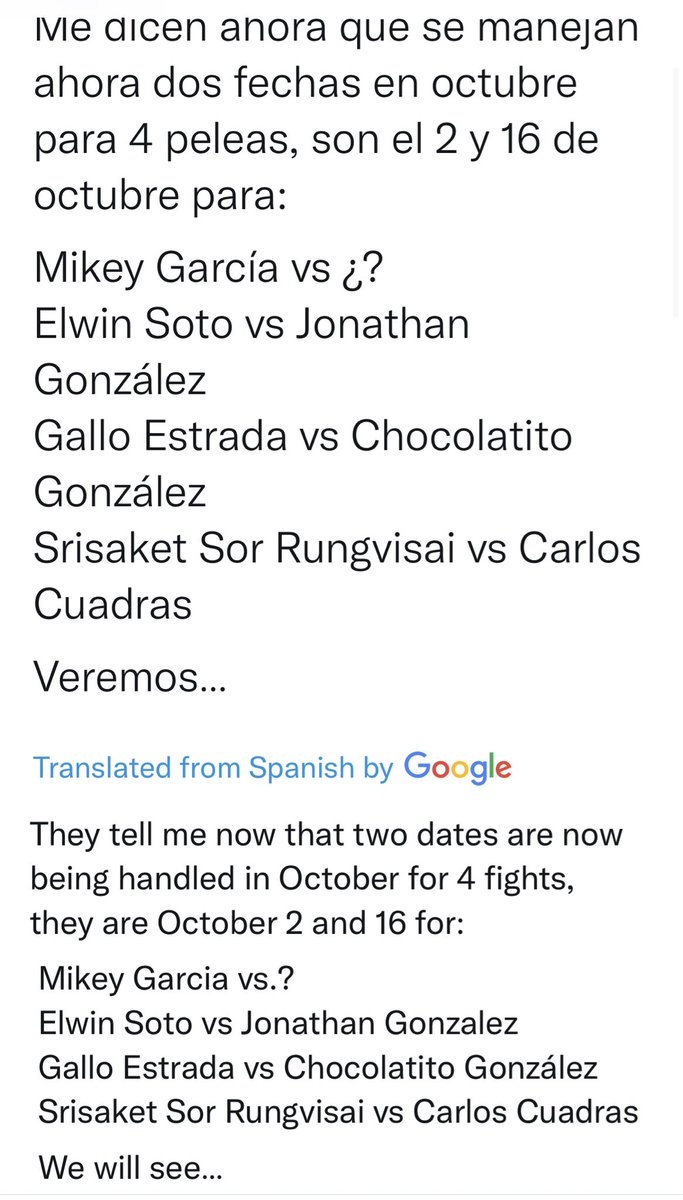 Boxingego's tweet photo. No waitโฆwhatโs this? Maybe King EGO spoke too soon. SOURCES say Eddie Hearn may host Mikey Garcia Vs. a Question Mark โlive on DAZN. Great choice Iโve always wanted to see Mikey fight a question mark the same month as Deontay Wilder ๐คฃ๐คฃ๐คฃ๐คฃ๐คฃ๐ฉ #ISeeSomething #EGOSTRADAMUS https://t.co/0rGatgI6Nm