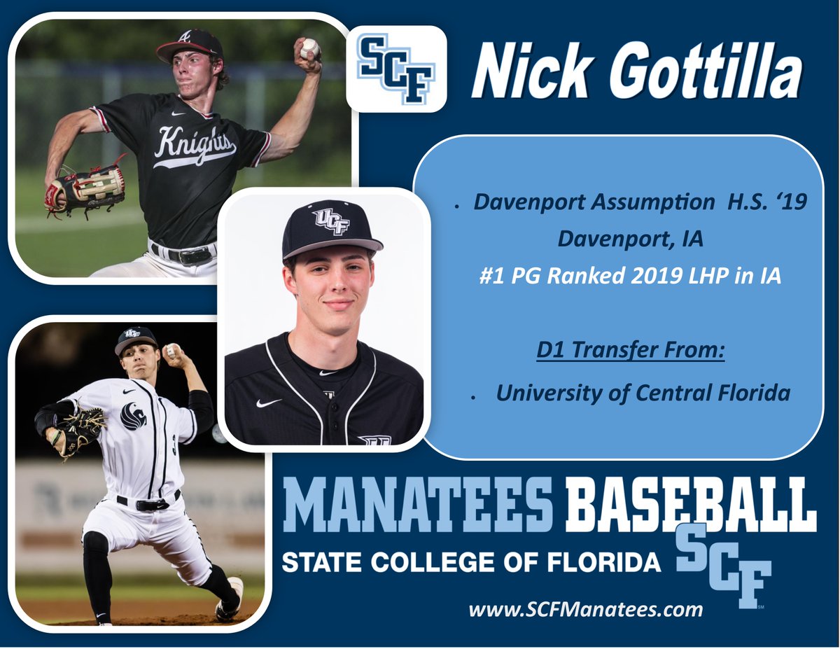 SCFBaseball's tweet photo. The MANATEES have 8 transfers this year that bring with them valuable @NCAA D1 experience to join a talented group of returning players & a great group of incoming freshmen. A few JUCO transfers will be solid additions as well. #SCFReload @SCFManatees 5-8 https://t.co/Pcfz3S0G7u