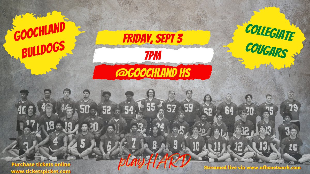 GHSFootball's tweet photo. Week 2
@GoochlandSports @glndschools @GHSCollier https://t.co/GerJUg9Zqq