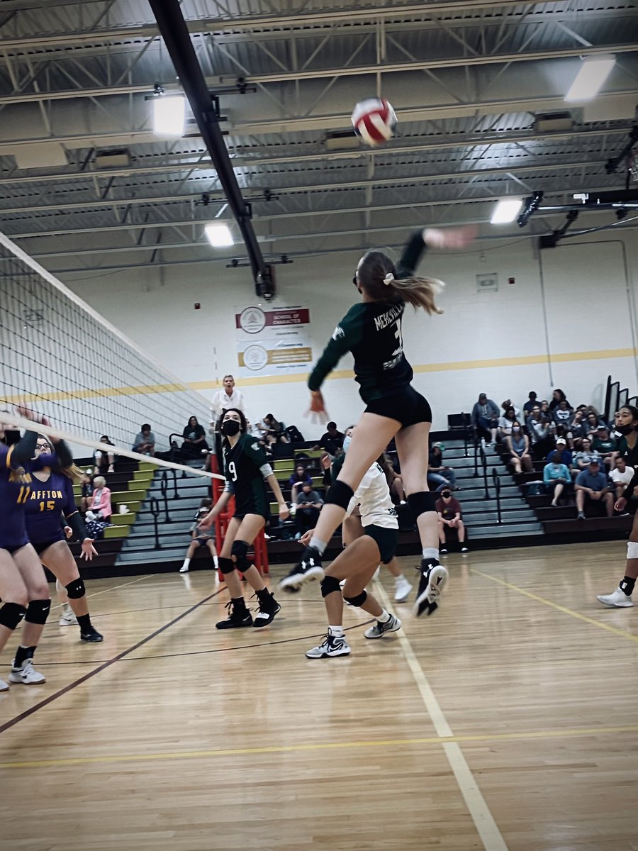 MHSGirlsVB's tweet photo. That’s a winner! Advancing to play Pacific.  Going to be a tough one. Let’s go Lady Panthers!! ❤️🏐 @FetschA @MrsMueller4 https://t.co/UFDfdjkwTj