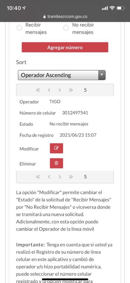 TheIronMan84's tweet photo. @sicsuper El operador @Tigo_Colombia no tiene en cuenta el reporte en las páginas gubernamentales para el bloqueo de mensajes a mi línea de celular de @ClaroColombia. Me están llegando mensajes de Tigo y yo no tengo cuenta con ellos, y lo peor es que no quieren hacer nada https://t.co/fqvvK7iiSC