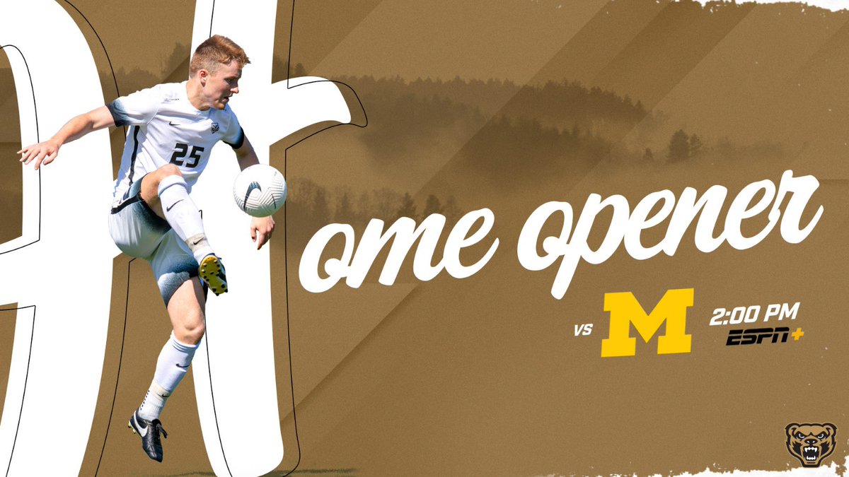 OaklandMSOC's tweet photo. ‼️TOMORROW‼️

🐻 vs 〽️
📍Rochester, Mich
🕤 2 p.m.
🏟️ @OUSoccerField
🎟 $5
📺 ESPN+ w/@nealruhl https://t.co/QIu2WsCYrD