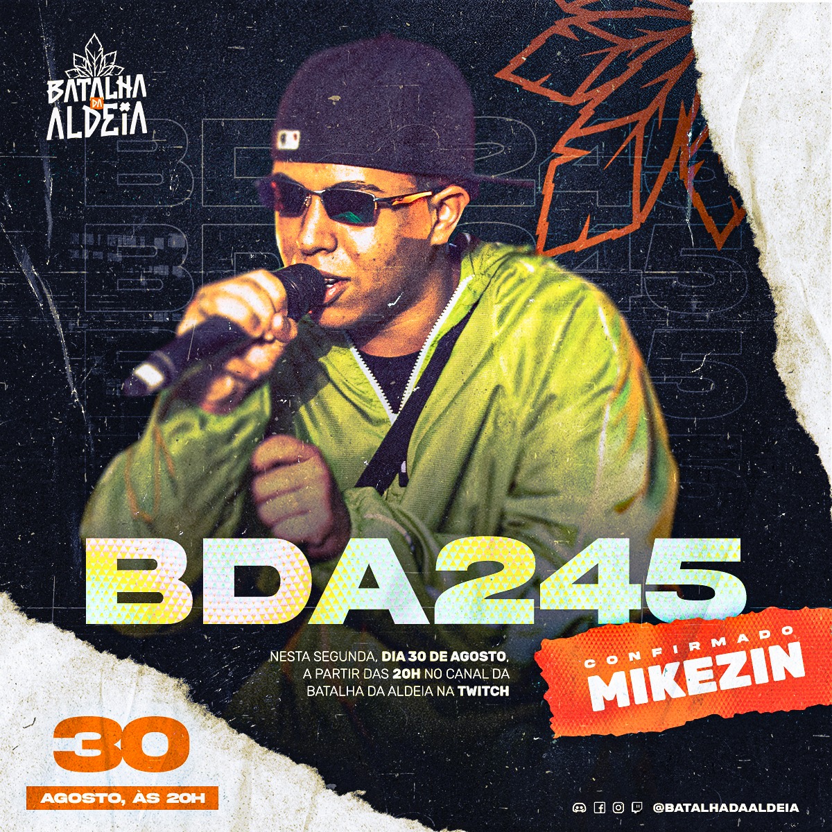 batalhadaldeia's tweet photo. LÁ VEM O MIKEZIN!

@mikezingang está de volta em mais uma edição sedento pelo título. O MC que já levou várias folhinhas pra casa quer mostrar que ainda tá afiado nas rimas!

Diz aí, quem acha que o Mikezin leva essa edição?

#batalhadaaldeia #bdaduplas #bda245 https://t.co/A6DqVvn9ag