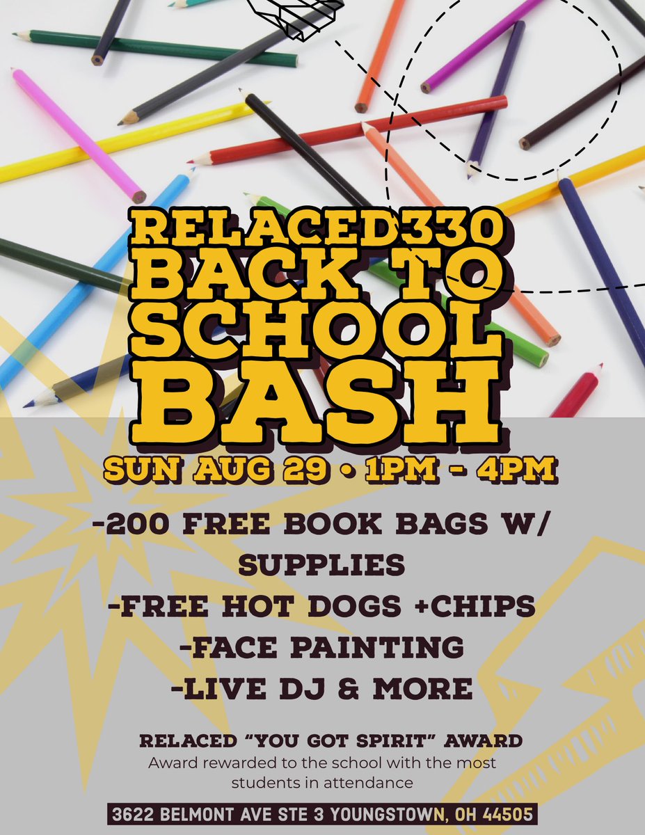 Please bring the kids out tomorrow! Over 200 bags to giveaway.