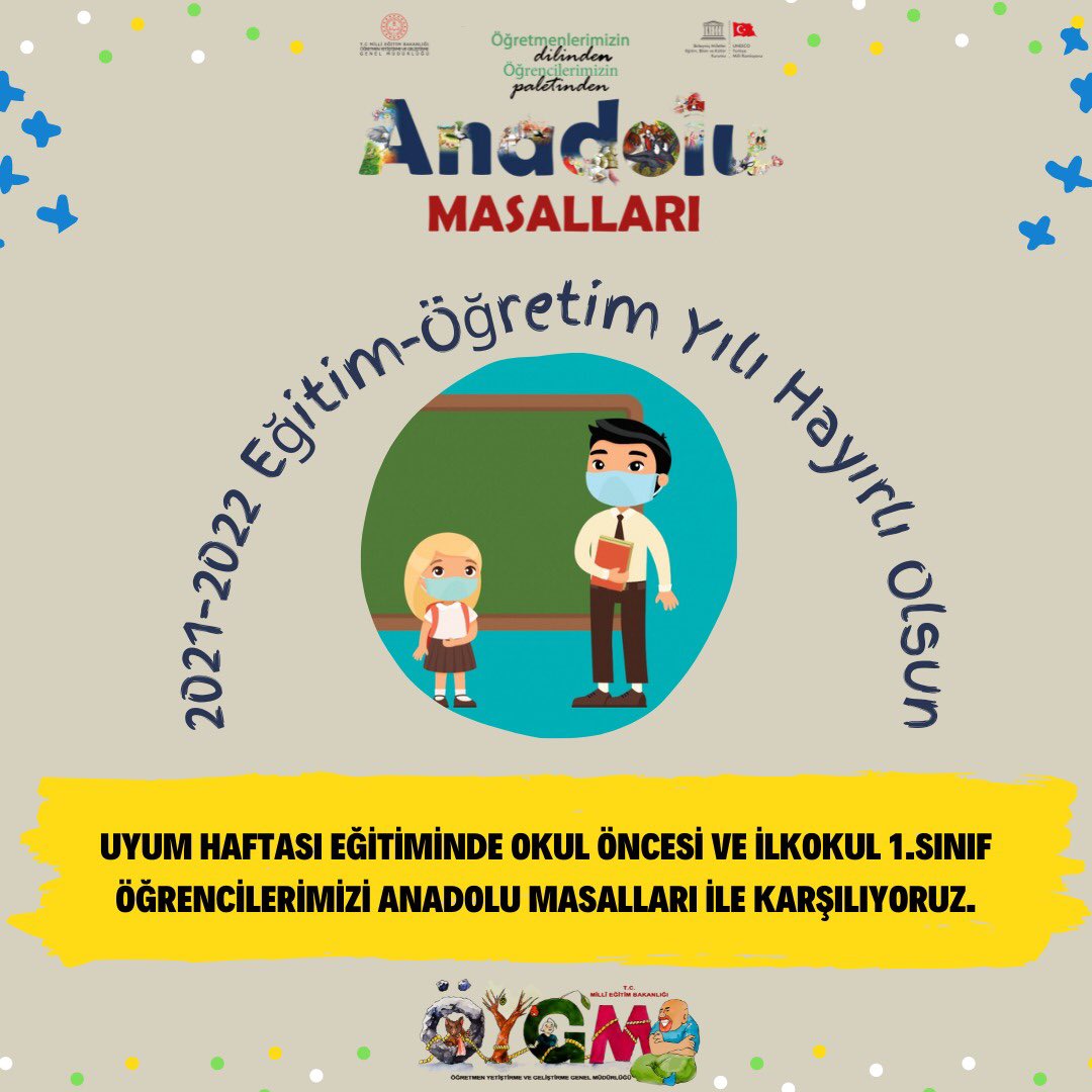 MEB ÖYGM Anadolu Masalları (@mebanadolumasal) on Twitter photo Uyum Haftası döneminde Okul Öncesi ve İlkokul 1. Sınıf öğrencilerimizi Anadolu Masalları ile karşılıyoruz. 🤗
“Ata Mirası, Kültür Atlası”
<a href="/tcmeb/">Millî Eğitim Bakanlığı</a> <a href="/oygmmeb/">MEB ÖYGGM</a> <a href="/CevdetVural40/">Cevdet Vural</a> <a href="/esinkavga/">Esin KAVGA</a> Uyum Haftası döneminde Okul Öncesi ve İlkokul 1. Sınıf öğrencilerimizi Anadolu Masalları ile karşılıyoruz. 🤗
“Ata Mirası, Kültür Atlası”
<a href="/tcmeb/">Millî Eğitim Bakanlığı</a> <a href="/oygmmeb/">MEB ÖYGGM</a> <a href="/CevdetVural40/">Cevdet Vural</a> <a href="/esinkavga/">Esin KAVGA</a>