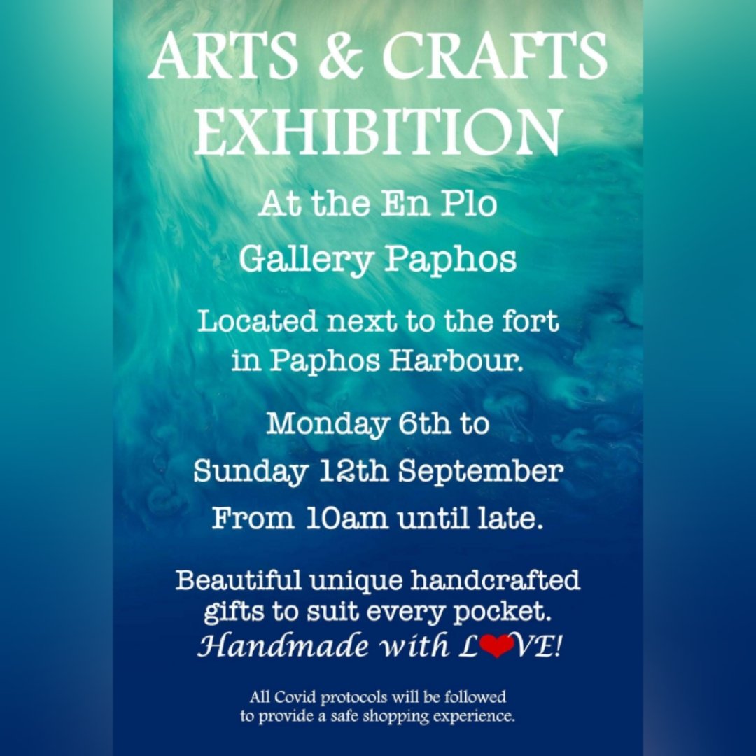 ThatNiceShopCyp's tweet photo. Some of our talented crafters will be at the En Plo Gallery, Paphos from Mon 6th to Sun 12th September. 
#handmade #handcrafted #Cyprus https://t.co/43jdcxyEeW