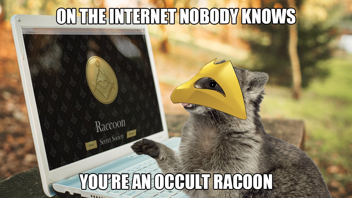 AndrewKarasNow's tweet photo. On the internet nobody knows you're an occult raccoon
#RSSMeme @TheRaccoonSS https://t.co/jzhIDeZkxc