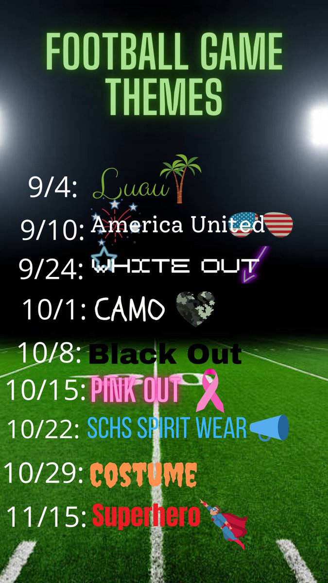 SharksSection's tweet photo. Here are our football game themes for this season! https://t.co/pyiwTooihO