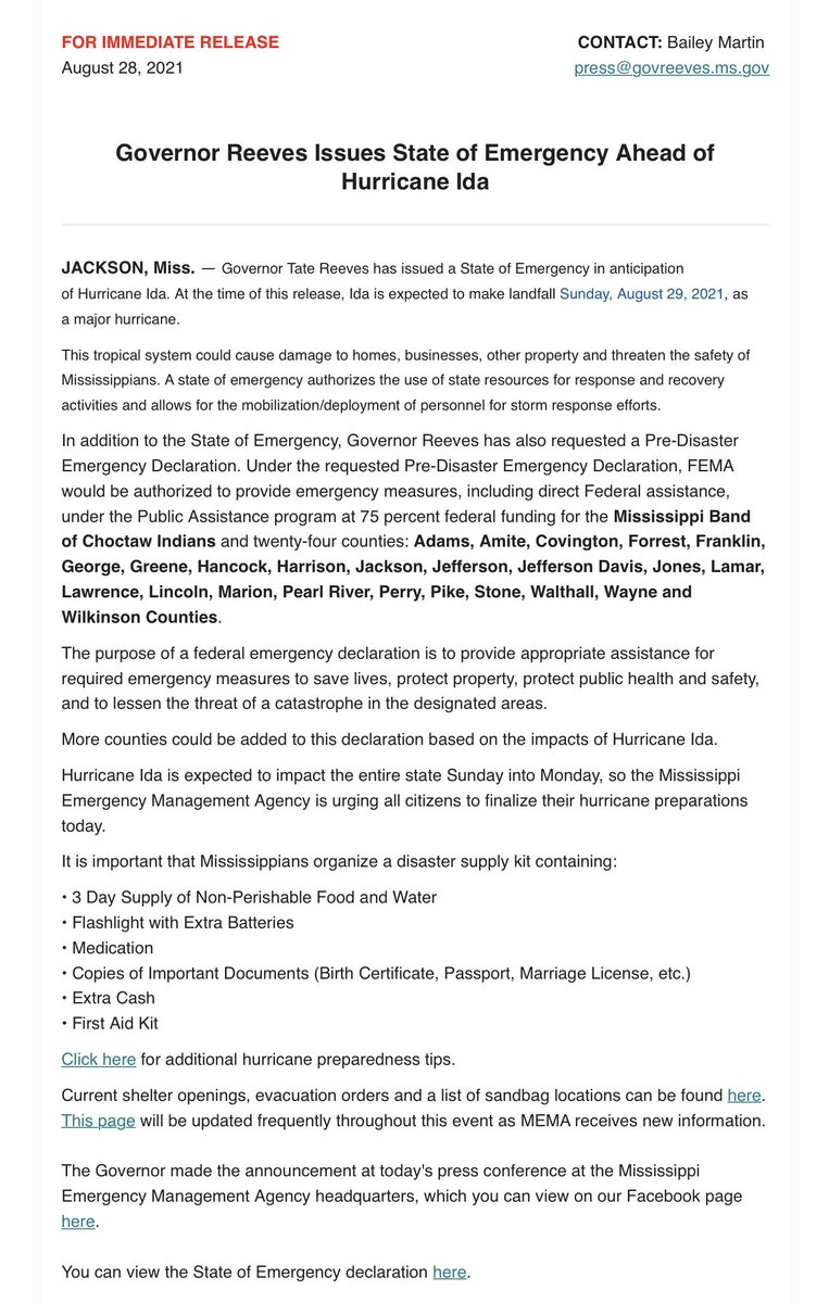 Governor Tate Reeves tweet media