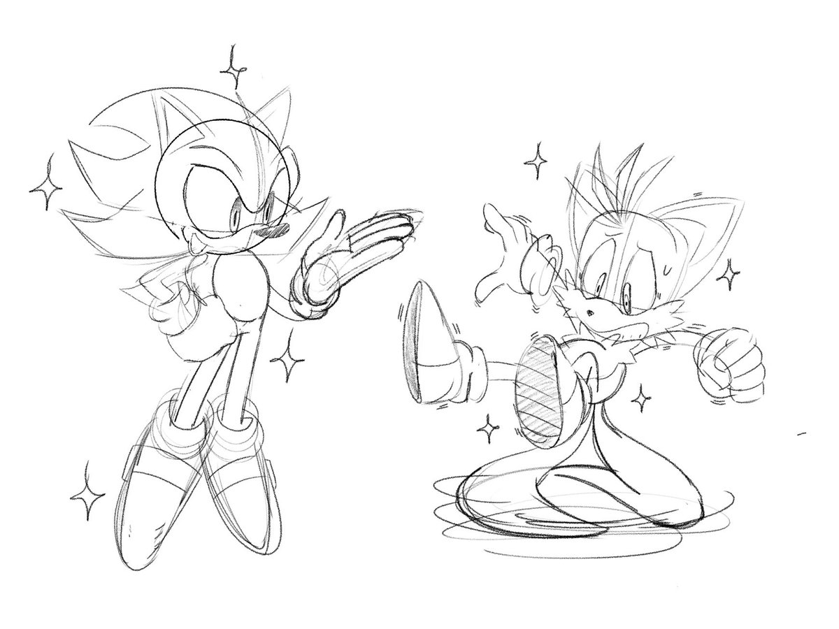I don’t have the time for a full drawing, so here’s a sketch of the latest #SonicAndTailsR episode!

Loved it!