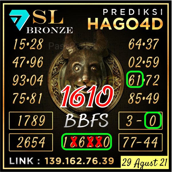 Hago4D's tweet photo. "Hasil Result Togel 7SevenLotto BRONZE 
>> 1610 <<
Minggu, 29 Aug 2021

Hago4D - Situs Togel Online Terpercaya di Indonesia

Jangan Lewatkan Bonus Terbaik di #Hago4D .net
• Bonus Deposit Pertama 10%
• Bonus Deposit Harian 5% https://t.co/fyM7mFWiDf