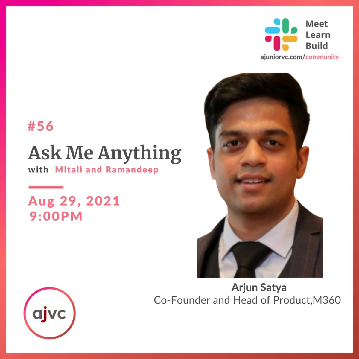 getM360's tweet image. Times Internet has launched @getM360 platform that will help Indian publishers navigate a dynamic digital media landscape with an end-to-end solution. Join us on the 29th of August to ask @arjunsatya92 about SaaS, product management and AI at:
ajuniorvc.com/community/