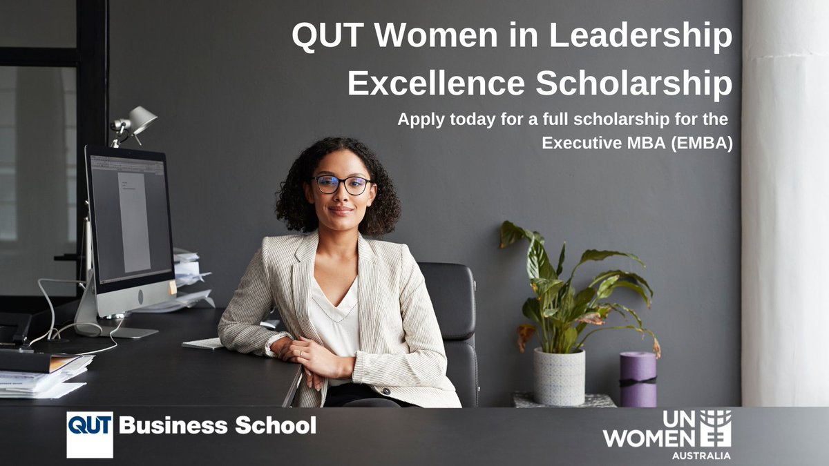 unwomenaust's tweet photo. Are you looking to take your career to another level? Apply for the Women in Leadership Excellence Scholarship before 24 Sept for your chance at a fully funded spot in the @QUTBusiness #EMBA program. Find out more: https://t.co/lWFfn2fmzv
#QUTBusiness #QUTEMBA #WomenLead https://t.co/K1ATtEjG8v