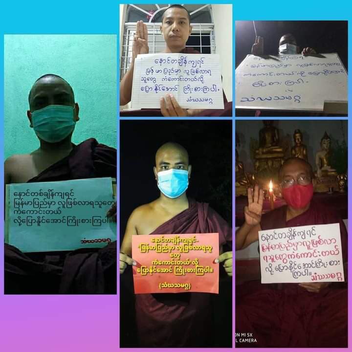 On Aug28,Buddhist Monks in Myanmar sent prayers for the immediate restoration of democracy and for the fallen heroes of Spring Revolution.
#KyawMoeTunRepresentsMyanmar
#Aug29Coup 
#WhatsHappeningInMyanmar