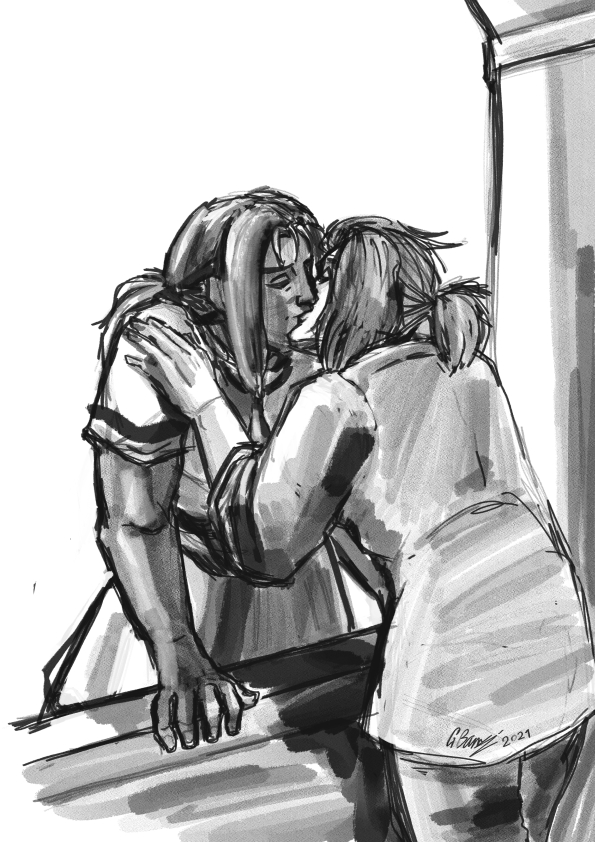 #FFXVRPAUG Day 7: Secret relationship
Gilgamesh escapes Somnus' watchful eye and climbs up to Ardyn's bedroom window to steal a goodnight kiss.
<a href="/FFXVrarepairs/">FFXV Rare Pairs Week</a> #ffxv #gilgardyn