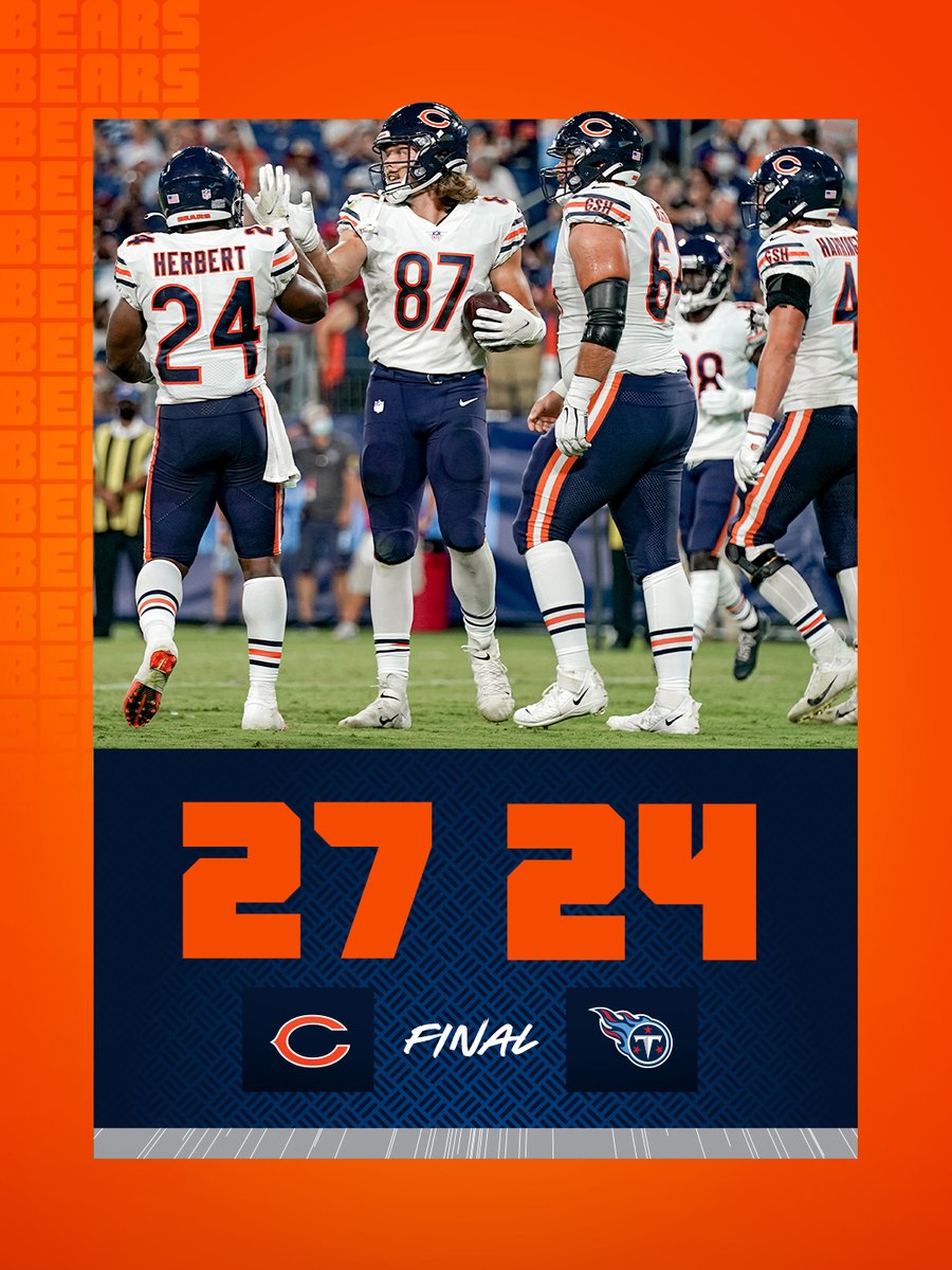Closin' out the preseason with a W. 😎

#CHIvsTEN | #DaBears