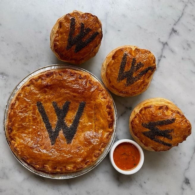 danivalent's tweet photo. This is the Westside Pie, a collab between @CobbLanebakery & Bar Romanee in Yarraville. The filling is ale-braised beef cheek, caramelised onions & gruyere β€οΈ It's exclusive to Friday Pie Day, delivering & supporting small biz through Sept π #clickforvic
https://t.co/zPkmHeVvVQ https://t.co/xTkH5JPdFK