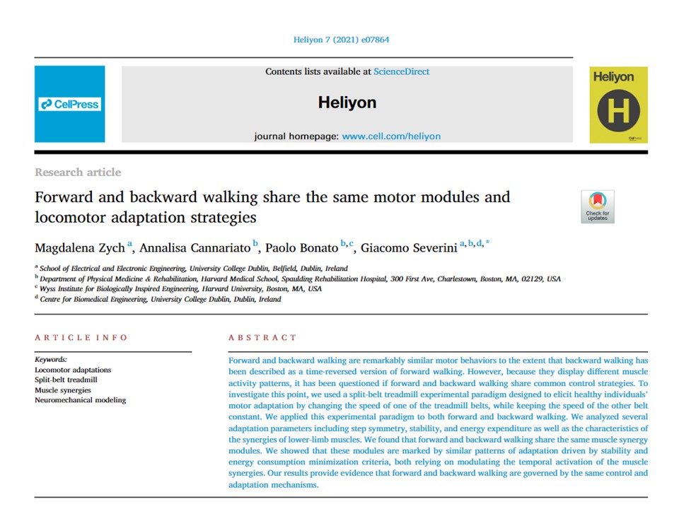 Congrats to Prof Severini on a great study investigating the role of muscle synergies in generating locomotor adaptation during forward and backward walking tinyurl.com/y8mfpbwh. Great job, Giacomo!!