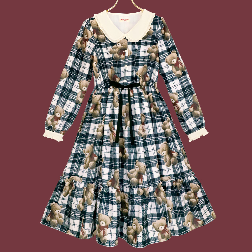 Emily Temple cute Teddy Bear Tartanワンピース