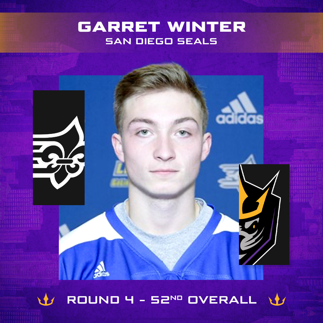 SealsLax's tweet photo. We've selected Garret Winter with our fourth round pick. #DiveIn #NLLEntryDraft https://t.co/EIybwPCsBf