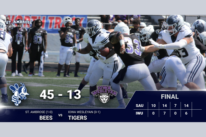 Football: Bees dominate season opener vs. Iowa Wesleyan
 - saubees.com/article/5042.p…