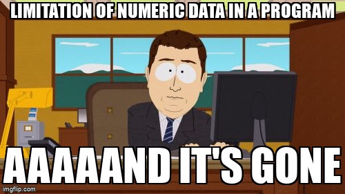 overflow_meme's tweet image. Limitation of numeric data in a program stackoverflow.com/questions/6896… #programstructure