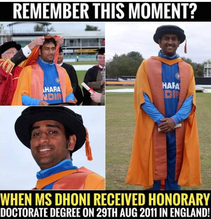 ImKLMahi's tweet photo. On This Day in 2011🇮🇳
🎓🇮🇳
#doctrate #MSDhoni #dhoni #Yellove #WhistlePodu #IPL #ipl2021 #csk https://t.co/ctCsKOjWUn