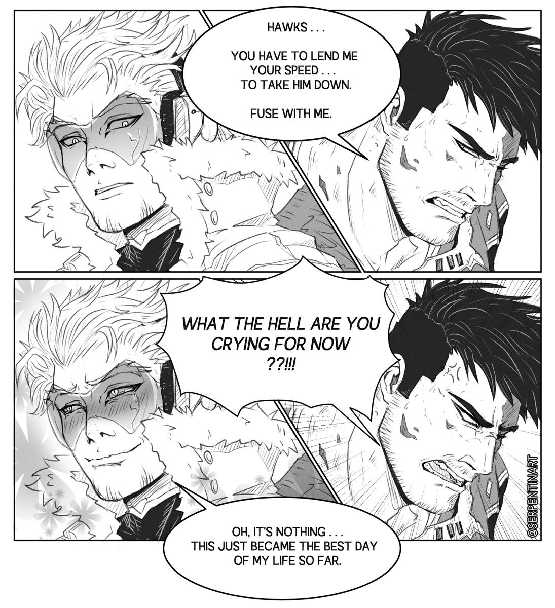 Pro Hero Endeavor &amp; Hawks Fusion: Phoenix 🔥🪶

BNHA AU where Quirk users can fuse with each other to combine their Quirks &amp; strength. 

#Endhawks