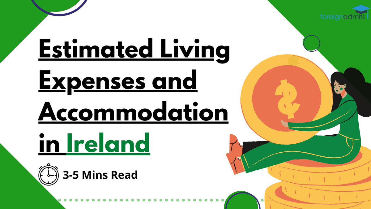 The cost of living in Ireland is an important consideration when studying abroad.  💸

Here is an estimate of the amount of money one would spend on activities that make up expenditures  👇🏻
bit.ly/38dorUk 

#foreignadmits #ireland #studentexpenses #livingexpense #mba