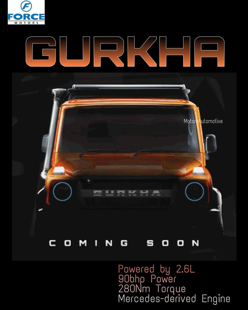 DriftFrank's tweet image. Force Motors to launch New Gurkha

 #TheallnewGurkha #ForceGurkha #Comingsoon #StayTuned #GetReady #Gurkha4x4x4 #thar2020
#tharlover #mahindratharcrde