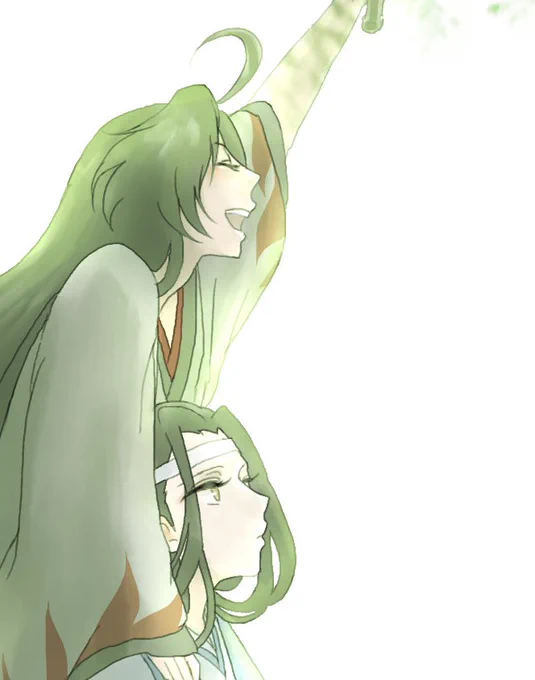 お題「身長」お借りしました。
魔道祖師Qの好きなシーンの1つ☺️

 #忘羨ワンドロワンライ 