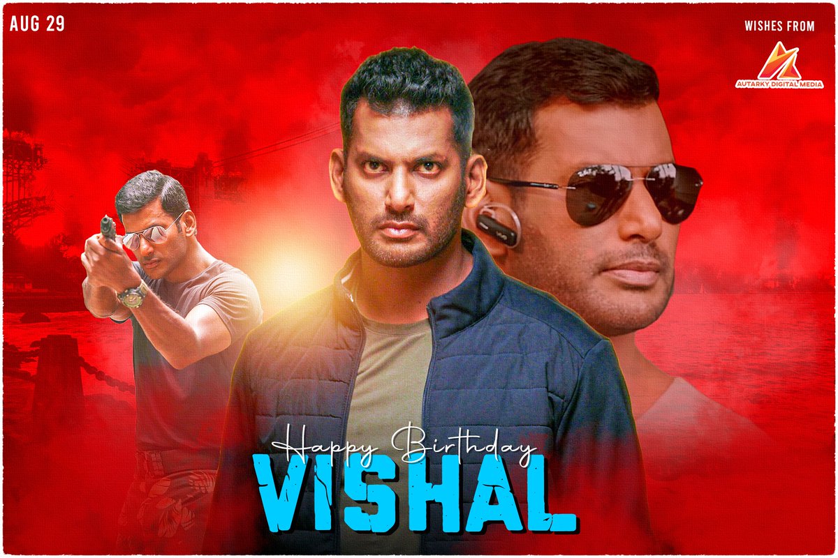 Here’s the Special Birthday Common Dp of Our @VishalKOfficial #HBDVishal #VishalBirthdayCommonDp #Vishal31 #VishalBirthdayCommonDp