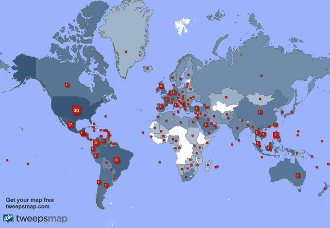 Special thank you to my 1741 new followers from USA, Brazil, Philippines, and more last week. https://t