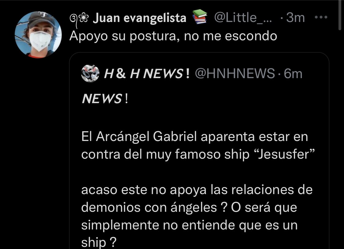 HNHNEWS's tweet photo. 𝙉𝙀𝙒𝙎 !

Juan evangelista apoya los puntos de vista de Gabriel !

Será que los Demonios y ángeles no pueden estar juntos ? 

será que hay algún secreto que no desean contar ? hay muchas cosas por descubrir , y lo descubriremos ! https://t.co/VMmaGIDO2r