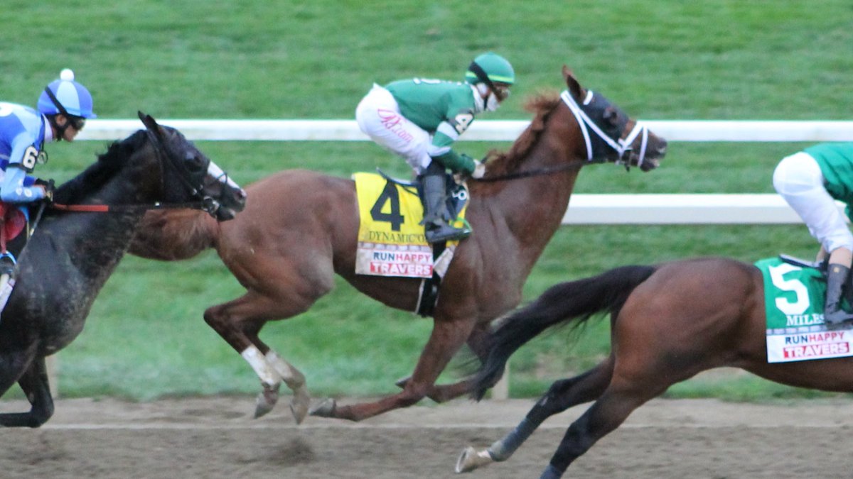 DynamicOneFan's tweet photo. DYNAMIC ONE FINISHES SEVENTH IN THE TRAVERS
#DynamicOne broke a step slow and was lightly bumped after the start. Saved ground while a bit keen under restraint in the clubhouse turn and backstretch. Let out in the far turn and entered the stretch on the rail, but had no response. https://t.co/eNkhF4brHG