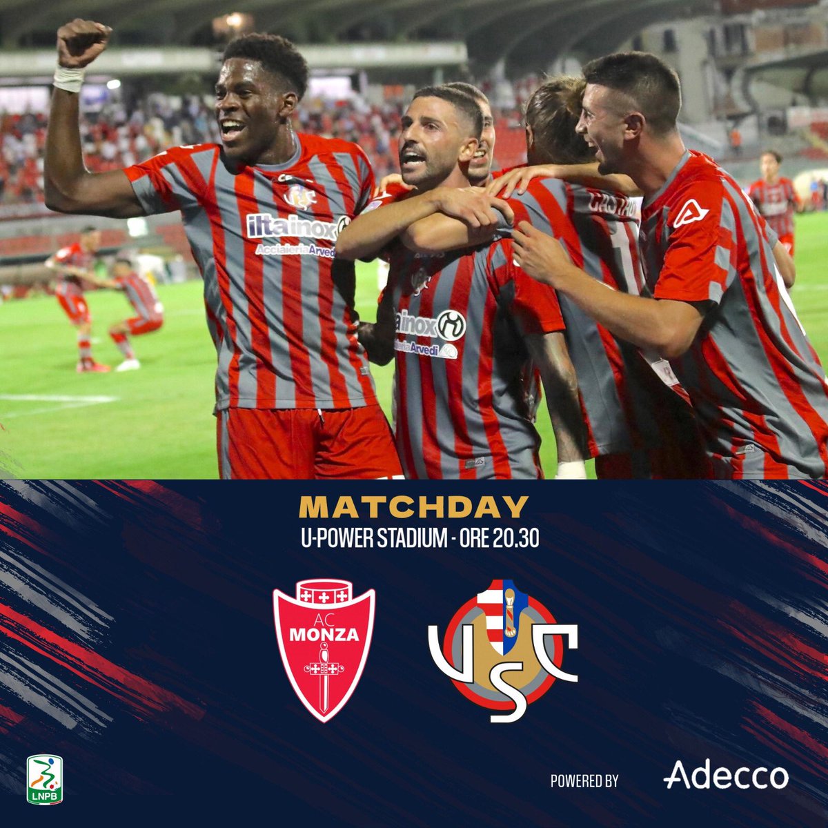 USCremonese's tweet photo. Dai Cremo 🔘🔴💪
📍Domenica
🏟 Stadio “U-Power”
⏰ Ore 20.30
🏆 #SerieBKT - 2a Giornata
🗣 #forzagrigiorossi
#MONCRE https://t.co/b2mhVGCp1o