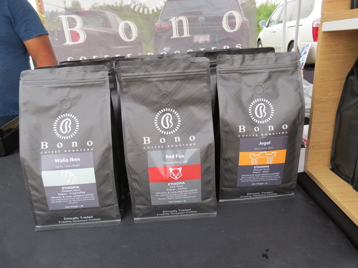 Vendor feature: Bono Coffee. Bono Coffee Roasters is a local small batch coffee roaster - organic certified, Fair Trade Ethiopian coffee! Be sure to check out their variety of different coffees tomorrow from 9:30am to 2pm.