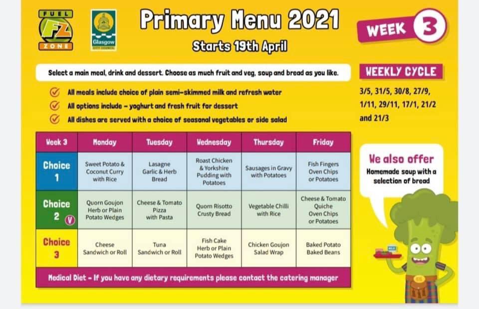 WallacewellPS's tweet photo. Lunch menus for this week 🍽 Please discuss with your child so they know what they’d like to order each day 🥰 https://t.co/hnwTTbOo1z