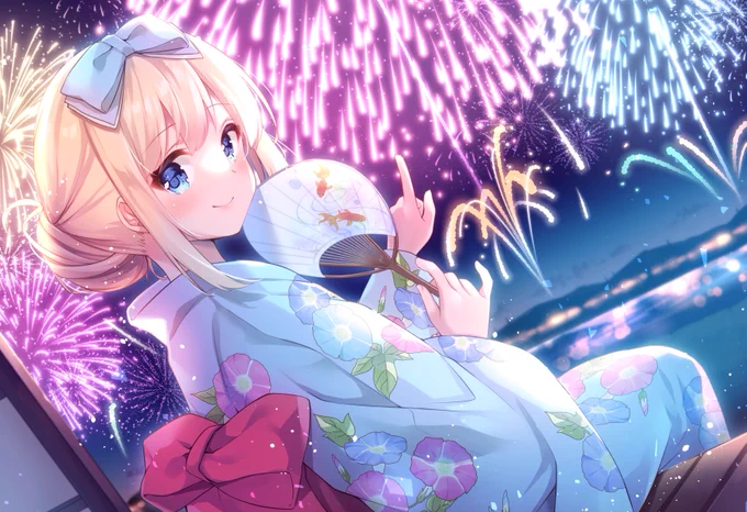 『花火、二人占めしてるみたいだね』 