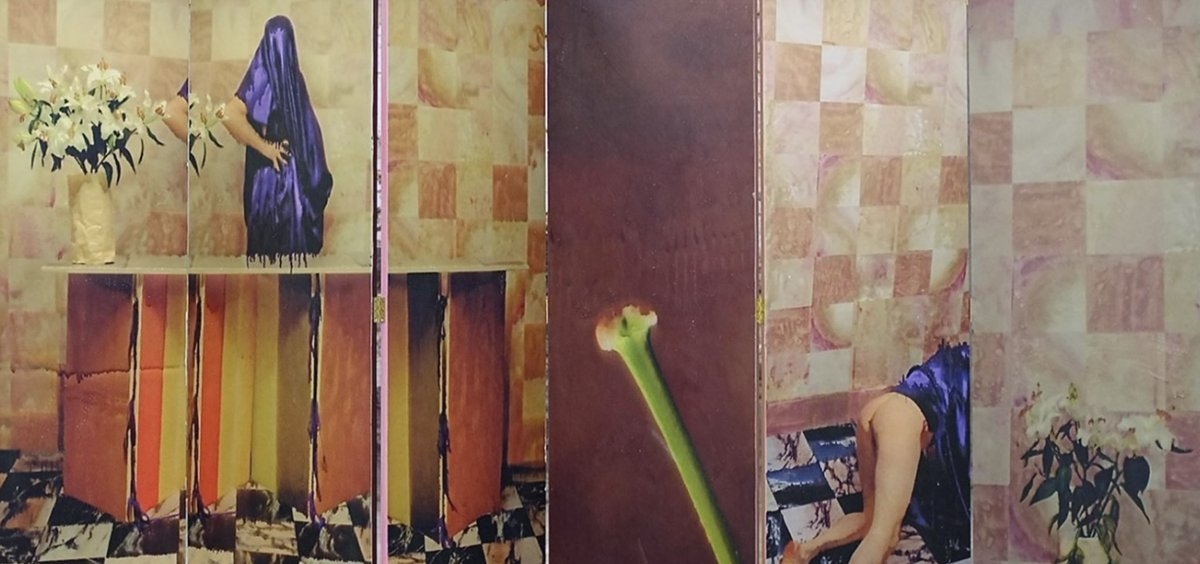 austin_hearne's tweet photo. DIVINE DIVIDER (2019) 170x520cm @AthloneAT #queerasyouare until September 19th with #kianbensonbailes #conorogradyartist #stephendoyle and @BredaLynch2 curated by #carmelduffy and #aoifepower thanks to @SeanKissane for hosting a robust discussion yesterday https://t.co/I57mVuH5OC