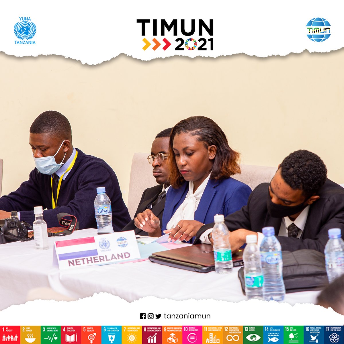 YUNA_Tanzania's tweet photo. “Youth Engagement towards realization of Sustainable Development Goals (SDGs) Decade of
Action”. #TIMUN2021 https://t.co/qPA1dvj4uR