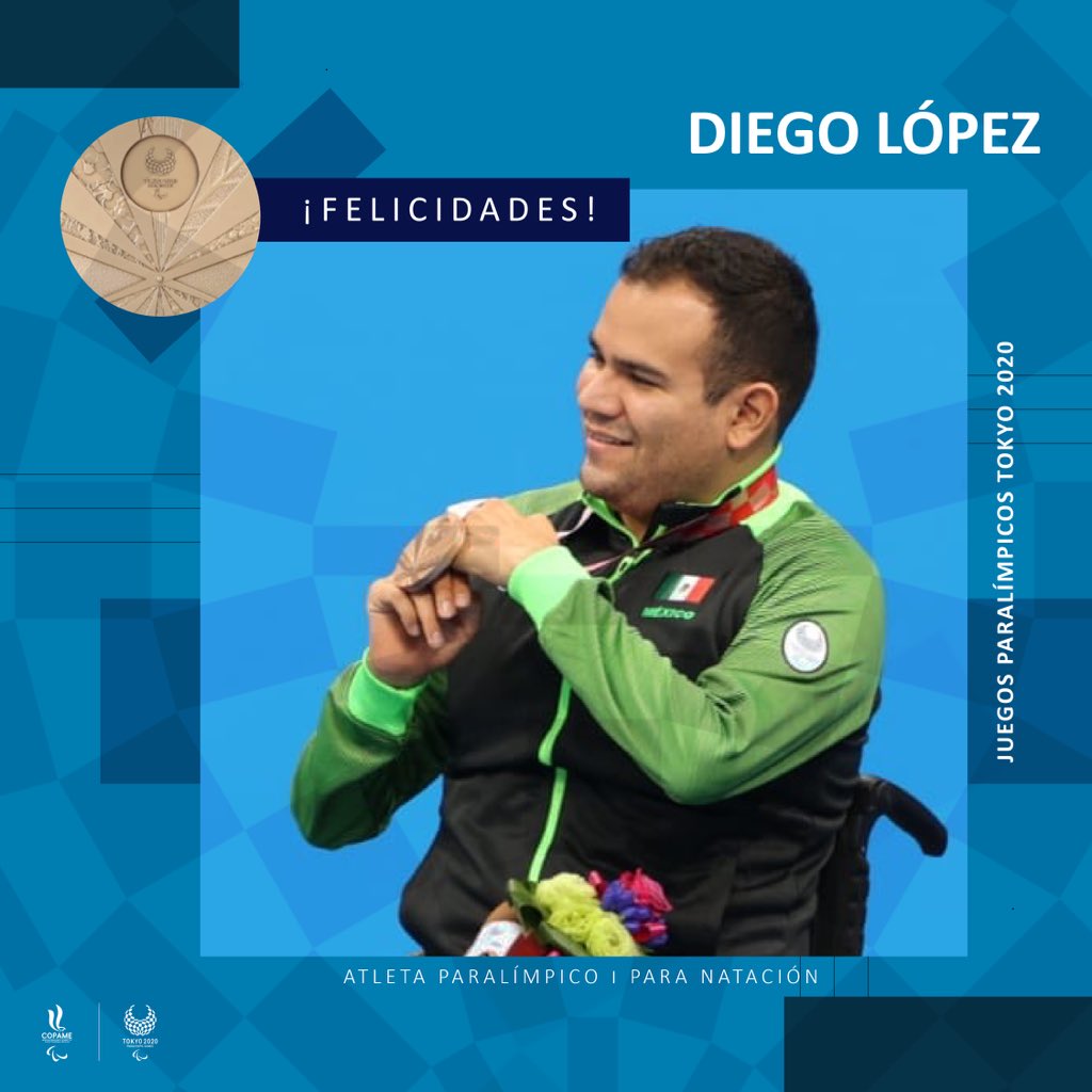 🥉❤️🇲🇽 BRONCE MEXICANO 🇲🇽❤️🥉

¡TENEMOS NUEVA MEDALLA, #FamiliaParalímpica! 🇲🇽❤️🥉

Diego López se ha posicionado una vez más  en el top mundial, luego de obtener su primera medalla en Juegos Paralímpicos, en los 50 m, clasificación S3. 🤩🏊🏼‍♂️🔥🥉🇲🇽